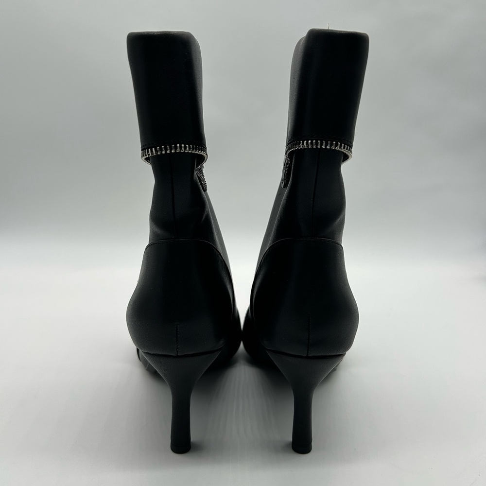 A New Day Black Buckle Pointed-Toe Stiletto Ankle Boots | Vegan | 7.5 NWB - Picture 7 of 11